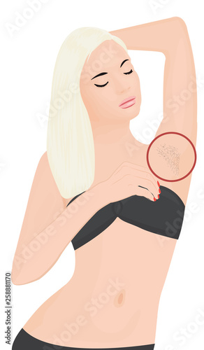 Hair removal zone armpit vector illustration