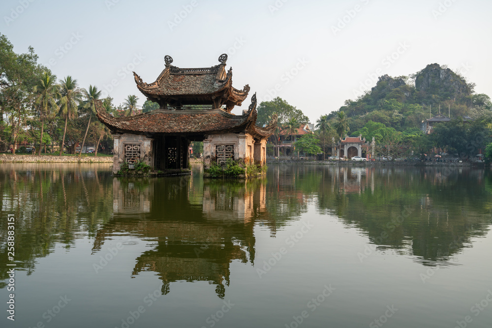 Floating temple in Thay Pagoda or Chua Thay, one of the oldest Buddhist pagodas in Vietnam, in Quoc Oai district, Hanoi Floating temple in Thay Pagoda or Chua Thay, one of the oldest Buddhist pagodas in Vietnam, in Quoc Oai district, Hanoi