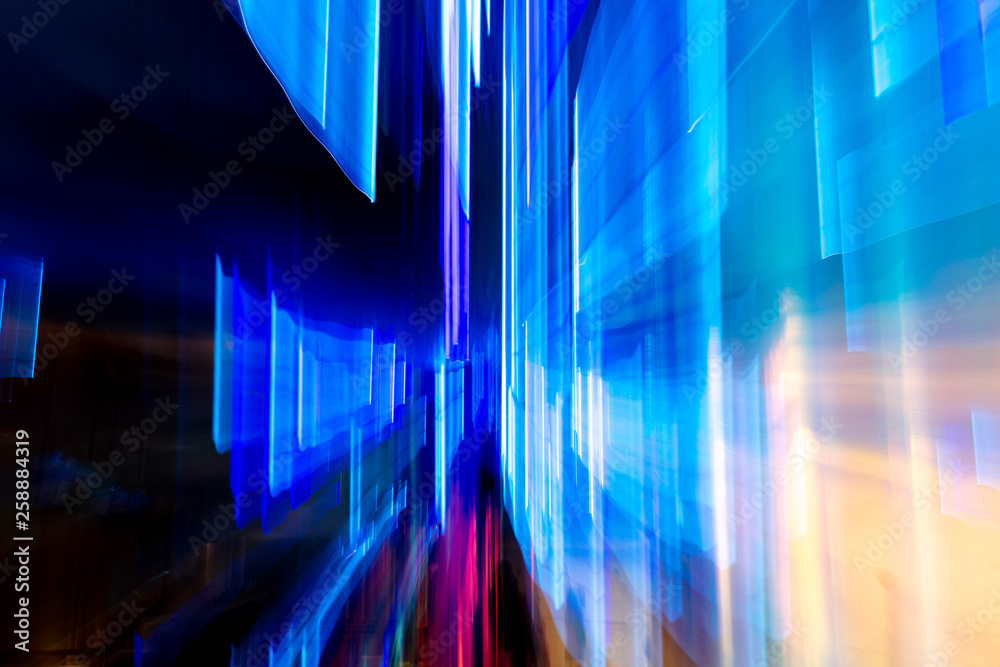 Blue light indoors in motion as abstract background Blue light indoors in motion as abstract background