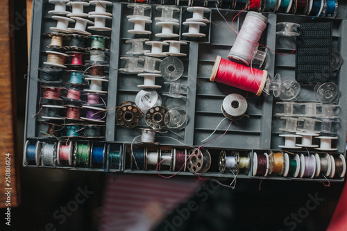 Multicolored sewing Spool photo