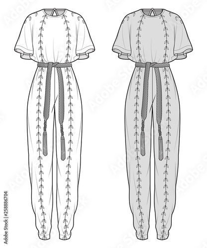 DRESS fashion flat sketch template