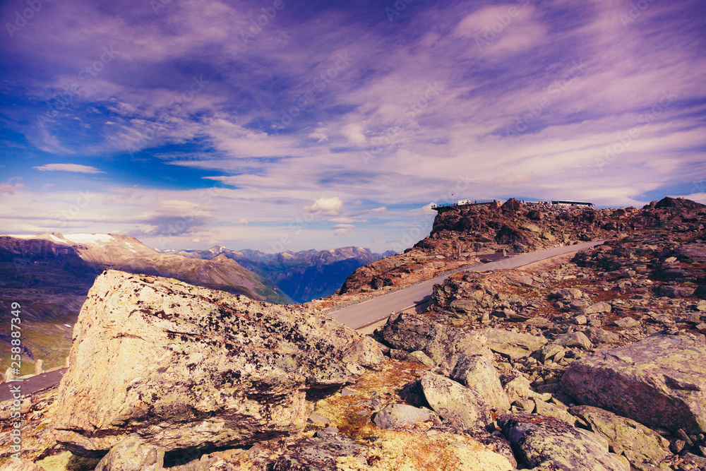 Obraz premium Mountains landscape with Dalsnibba viewpoint, Norway