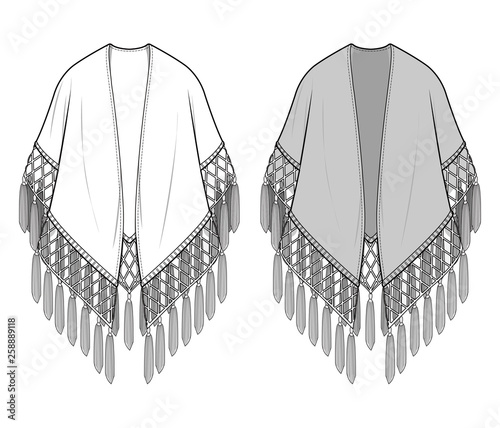 SWEATER Cardigan  fashion flat sketch template