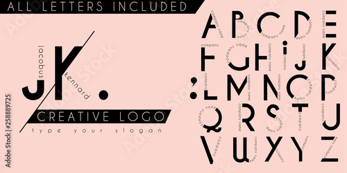 Minimal creative logo initial monogram letter design template photo