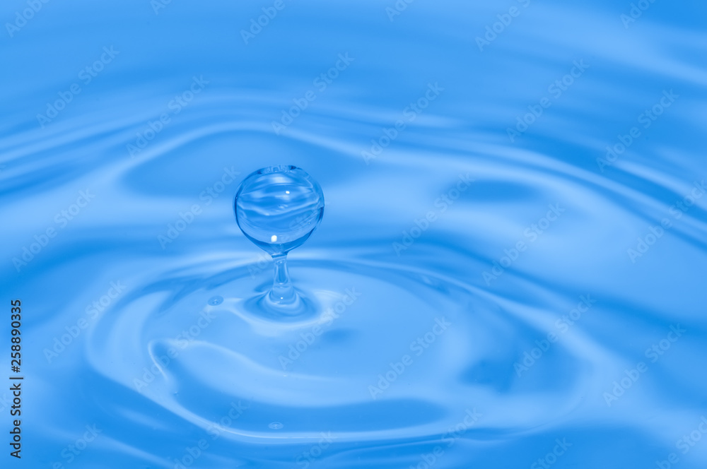 water drop splash and ripples macro