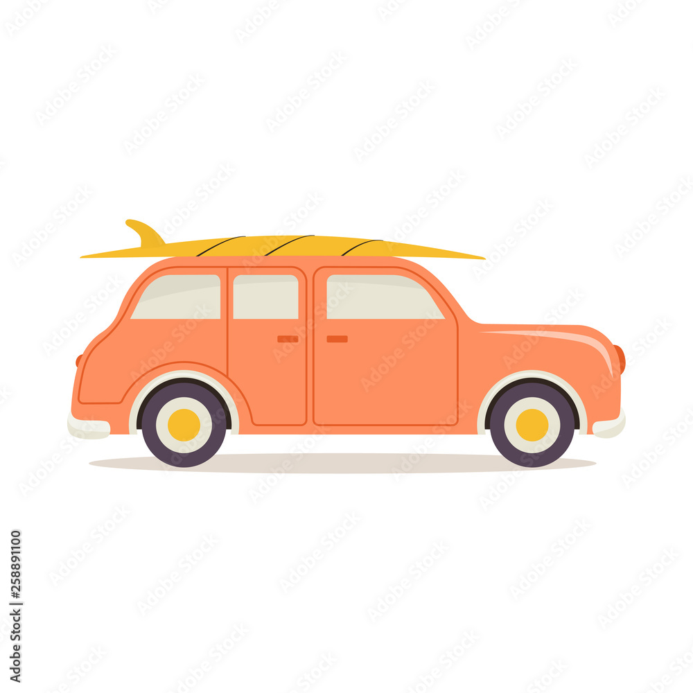 summer vacation car isolated