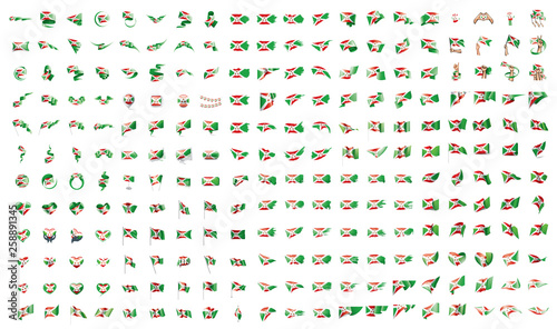 very big collection of vector flags of the Burundi