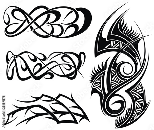 Art deco elements designs pattern, art tribal tattoo