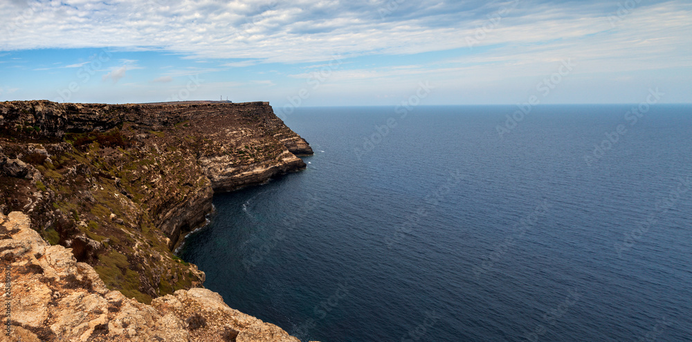 Fototapeta premium View of the scenic cliff coast of Lampedusa