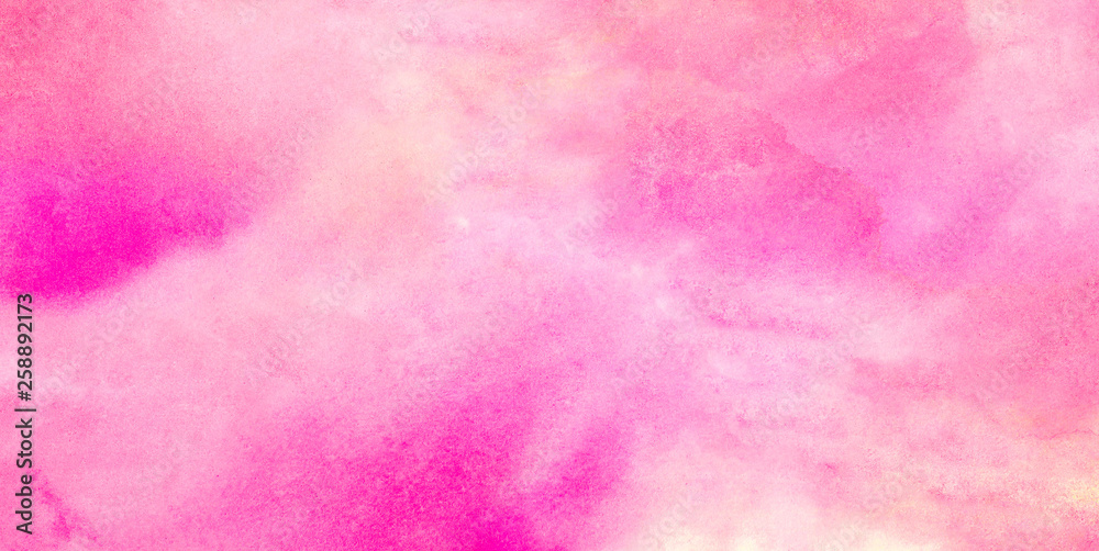 Bright romantic aquarelle painted subtle pink watercolor canvas for design, invitation card, vintage template. Ink effect light magenta color shades gradient illustration on textured paper background Bright romantic aquarelle painted subtle pink watercolor canvas for design, invitation card, vintage template. Ink effect light magenta color shades gradient illustration on textured paper background