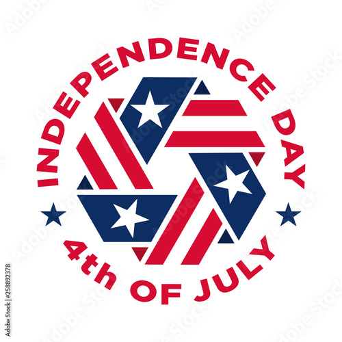 Fourth of July vintage label commemorating United States Independence in 1776.