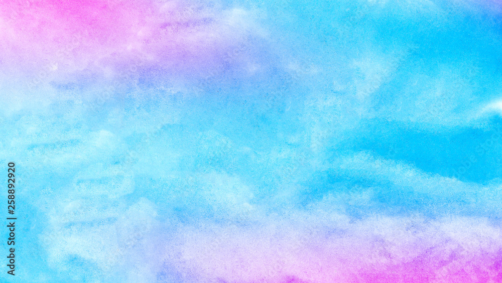 Beautiful aquarelle paper textured ink effect grungy wet pastel illustration for design. Fantasy light blue, purple and pink shades watercolor background for vintage card, retro templates. Beautiful aquarelle paper textured ink effect grungy wet pastel illustration for design. Fantasy light blue, purple and pink shades watercolor background for vintage card, retro templates.