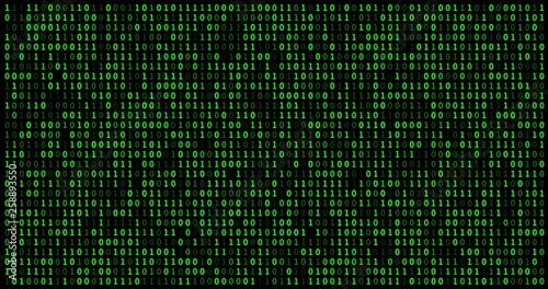 Digital binary code background. Loop animation, 4k. photo