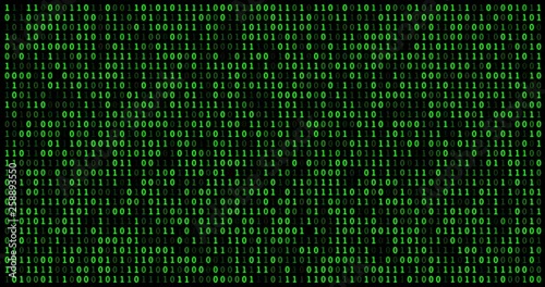 Digital binary code background. Loop animation, 4k.