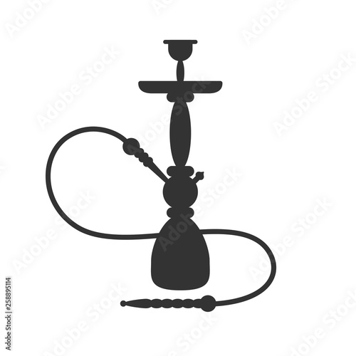 Hookah silhouette icon. Vector sign Isolated on white background. Shishas smoking hookah pipes.