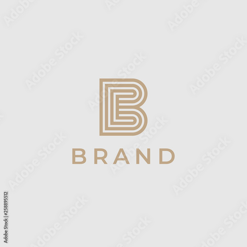 B logo. Abstract letter B logotype. Creative minimalism logotype. Universal modern geometric linear logo idea.