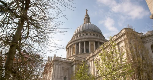 St Pauls Cathedral London dome ground sunny wide shot photo