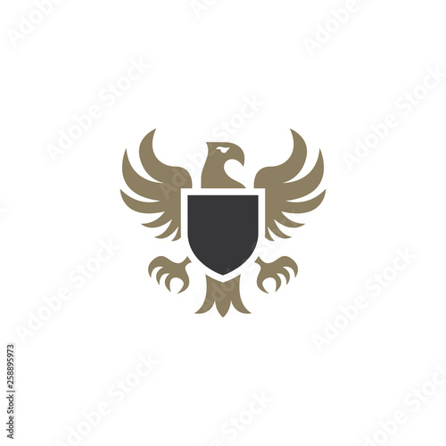 Heraldic eagle emblem template. Vector illustration
