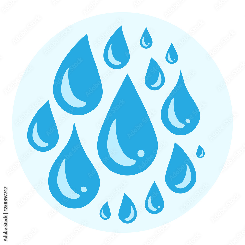 Blue cry cartoon tears icon or sweat drops from eyes Blue cry cartoon tears icon or sweat drops from eyes