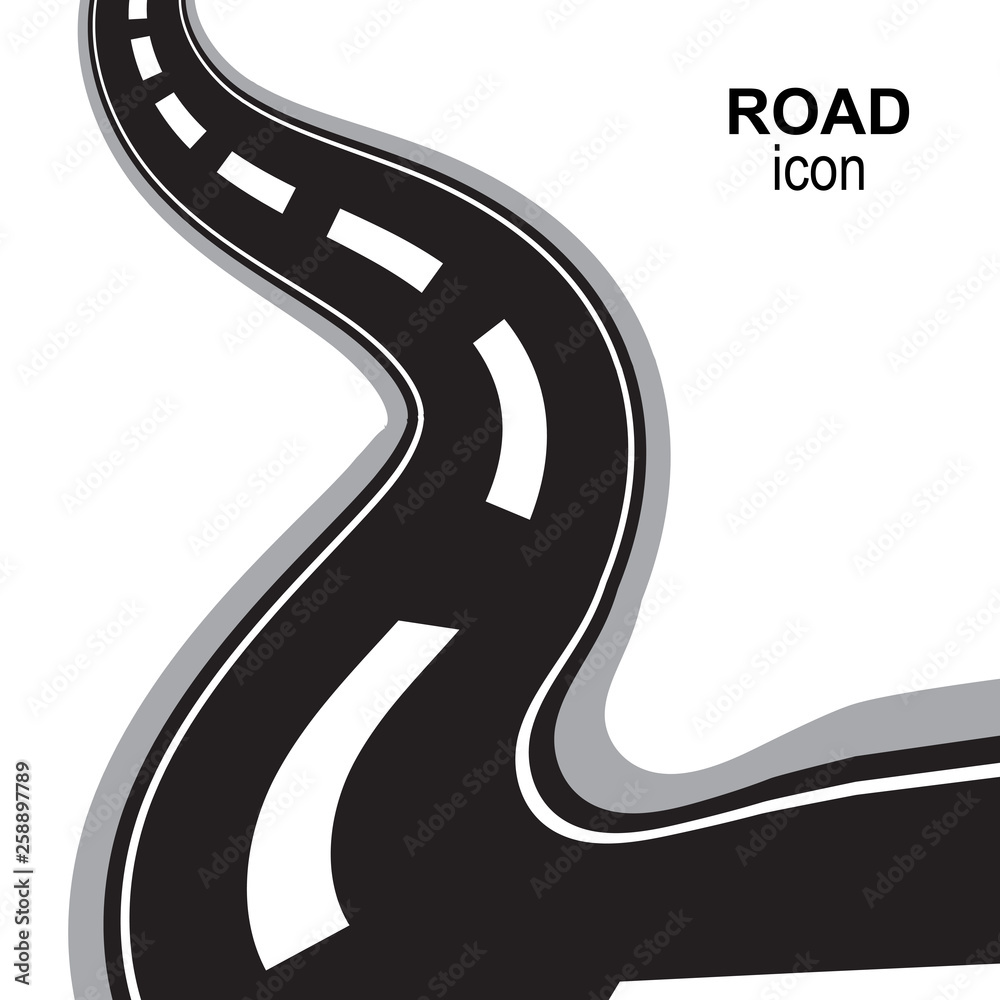 Road, Way or Highway Perspective Vector Icon, Pictogram or Sign Road, Way or Highway Perspective Vector Icon, Pictogram or Sign