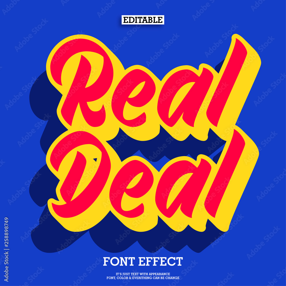 Vektorová grafika „retro bold text effect with vibrant color and cool ...