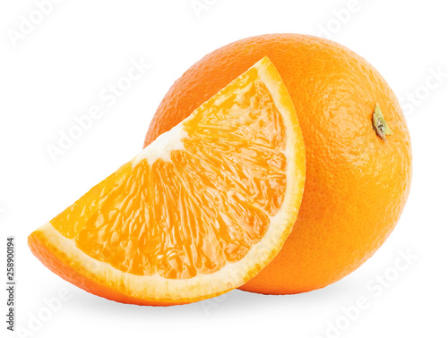 Orange fruits isolated on white background high quality