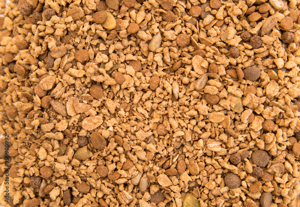 muesli with grains and cereals and seeds healthy breakfast on a white background muesli with grains and cereals and seeds healthy breakfast on a white background