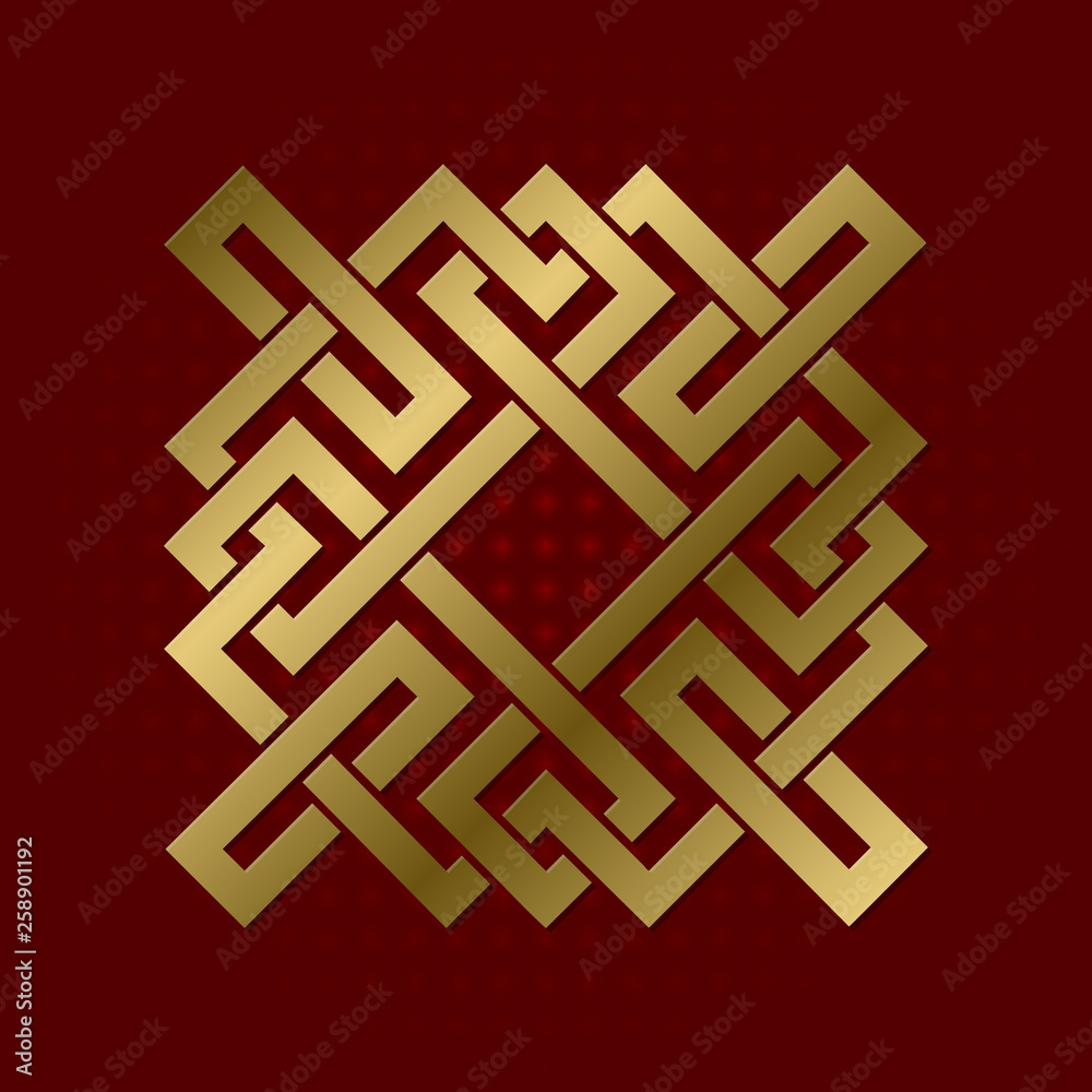 Sacred geometric symbol of square plexus. Golden mandala logo. Sacred geometric symbol of square plexus. Golden mandala logo.