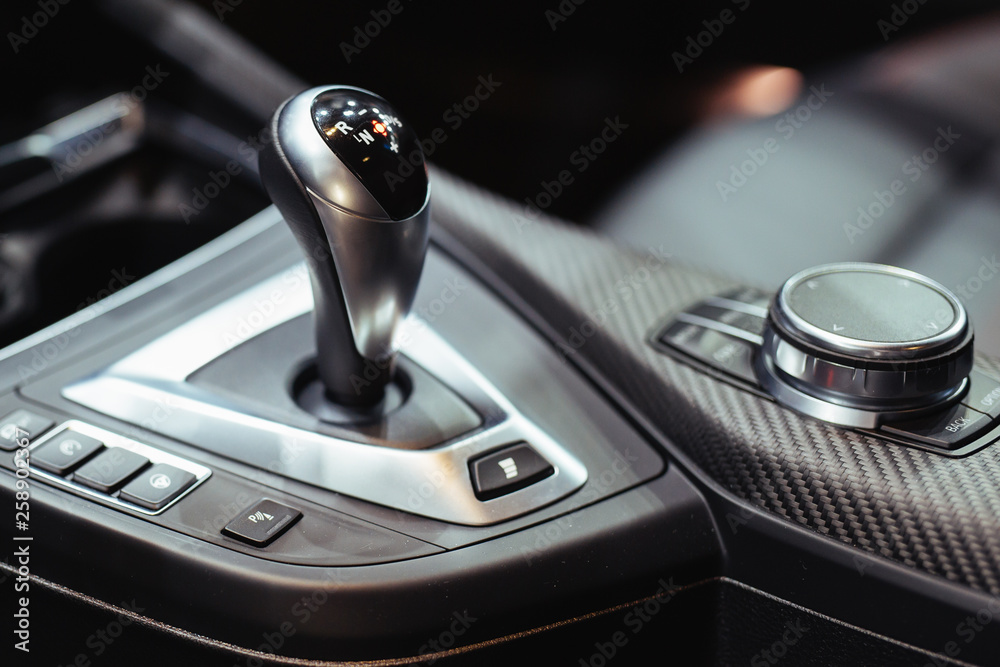 Modern car automatic gearbox gear stick lever Modern car automatic gearbox gear stick lever