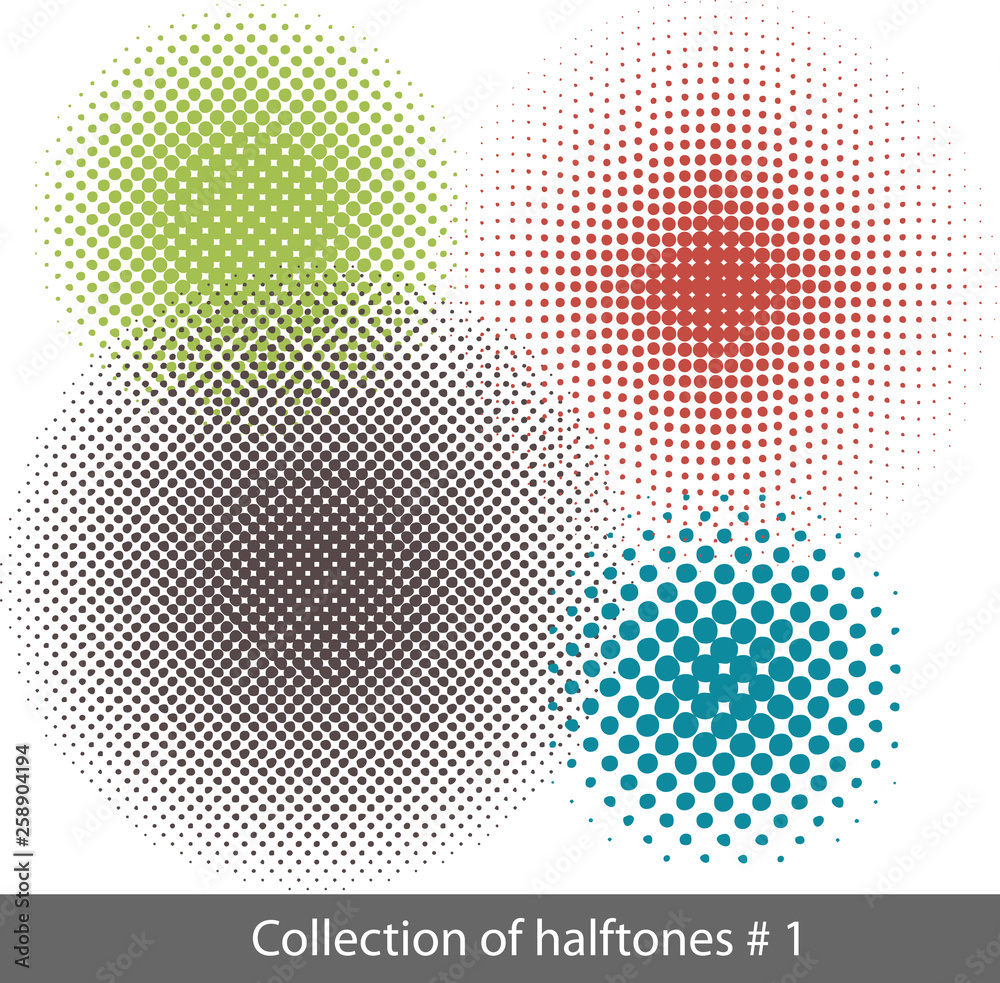 Set of vector halftones backgrounds. Halftone patterns for your design