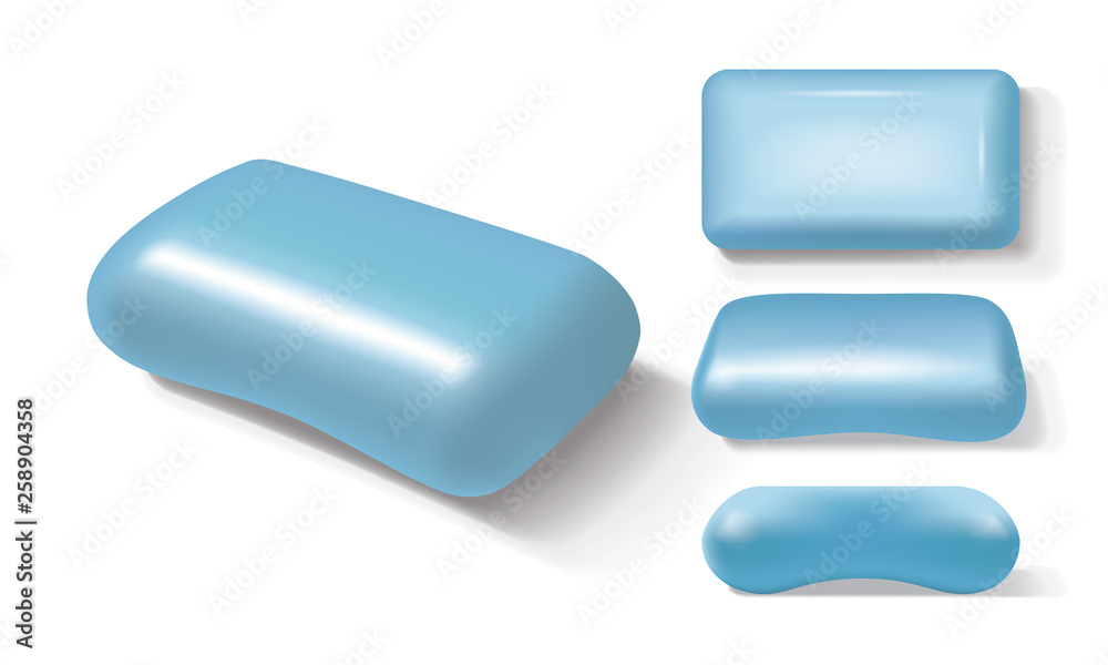 blue soap from different sides on a white background vector blue soap from different sides on a white background vector