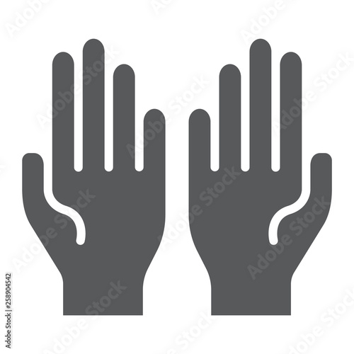 Pray glyph icon, faith and religion, hands sign, vector graphics, a solid pattern on a white background.