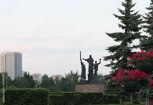Perm/ Russia - Jule 13, 2018: Monument "Heroes of the front and rear" on the Esplanade. Perm, Russia.