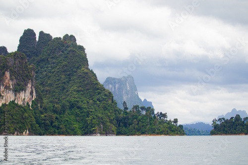 Beautiful landscape photograph of lake and jungle after the rain.