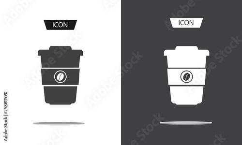 Disposable coffee cup icon vector isolated on white background.