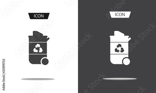 Recycle bin icon vector isolated on white background.