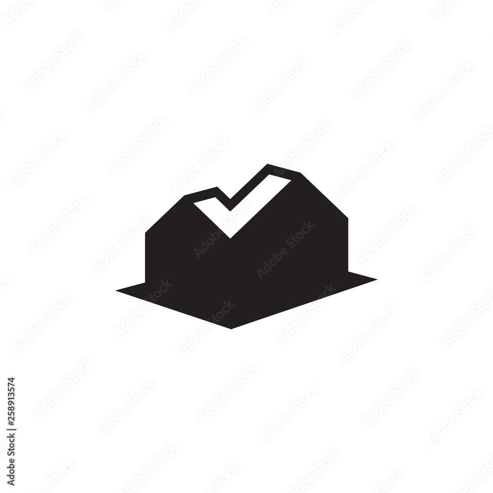 illustration logo from house or home with check list logo design concept