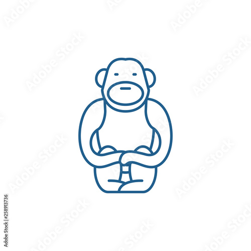 Gibbon line concept icon. Gibbon flat  vector website sign, outline symbol, illustration.