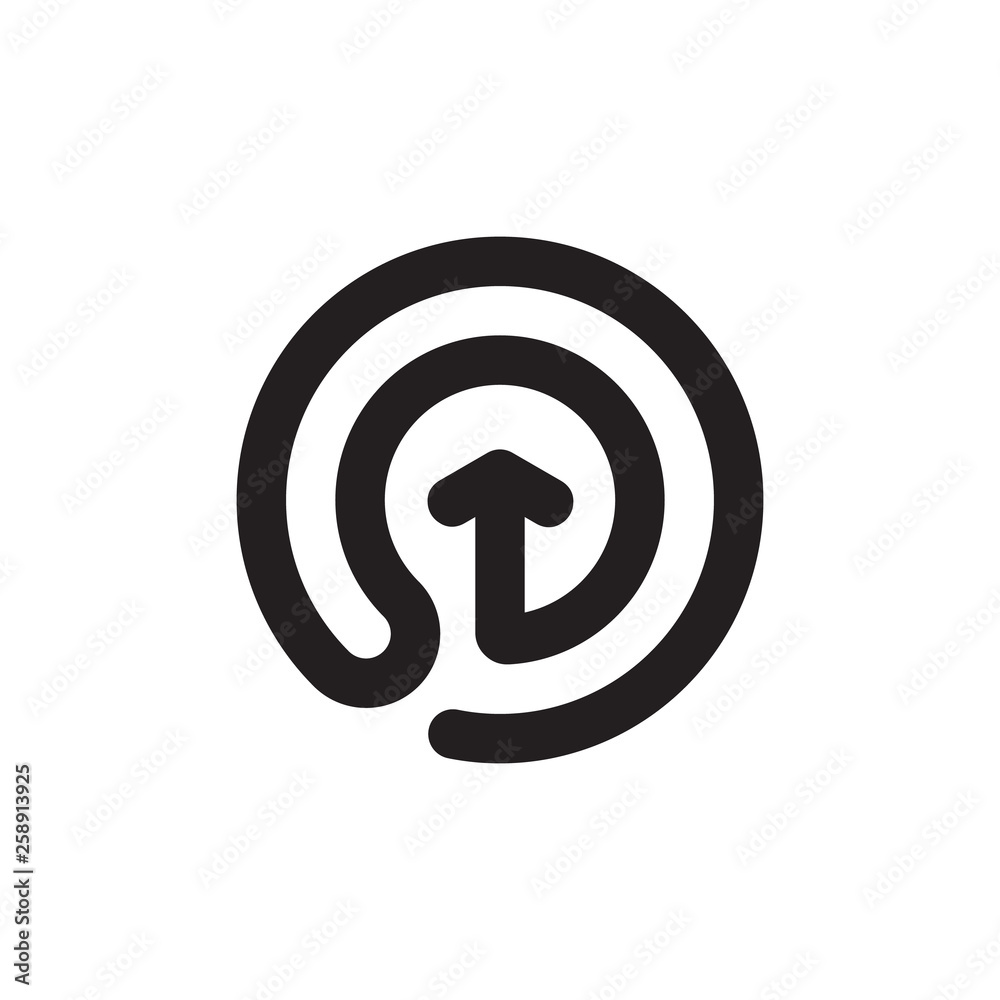 illustration logo from arrow up with circle logo design concept illustration logo from arrow up with circle logo design concept