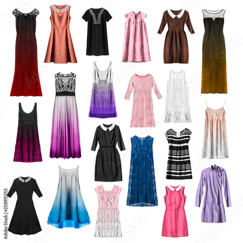 Colorful dresses isolated