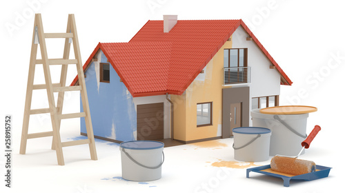 House renovation, 3D illustration