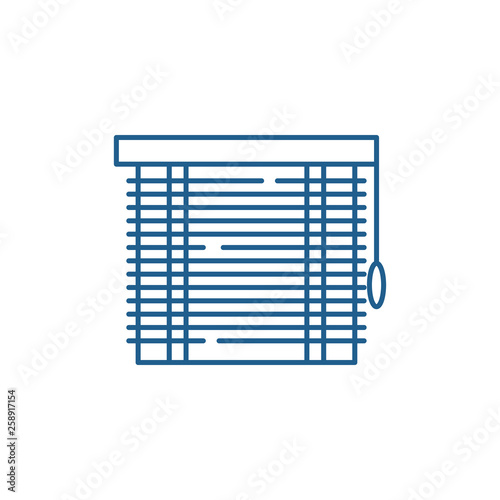 Jalousie line concept icon. Jalousie flat  vector website sign, outline symbol, illustration.