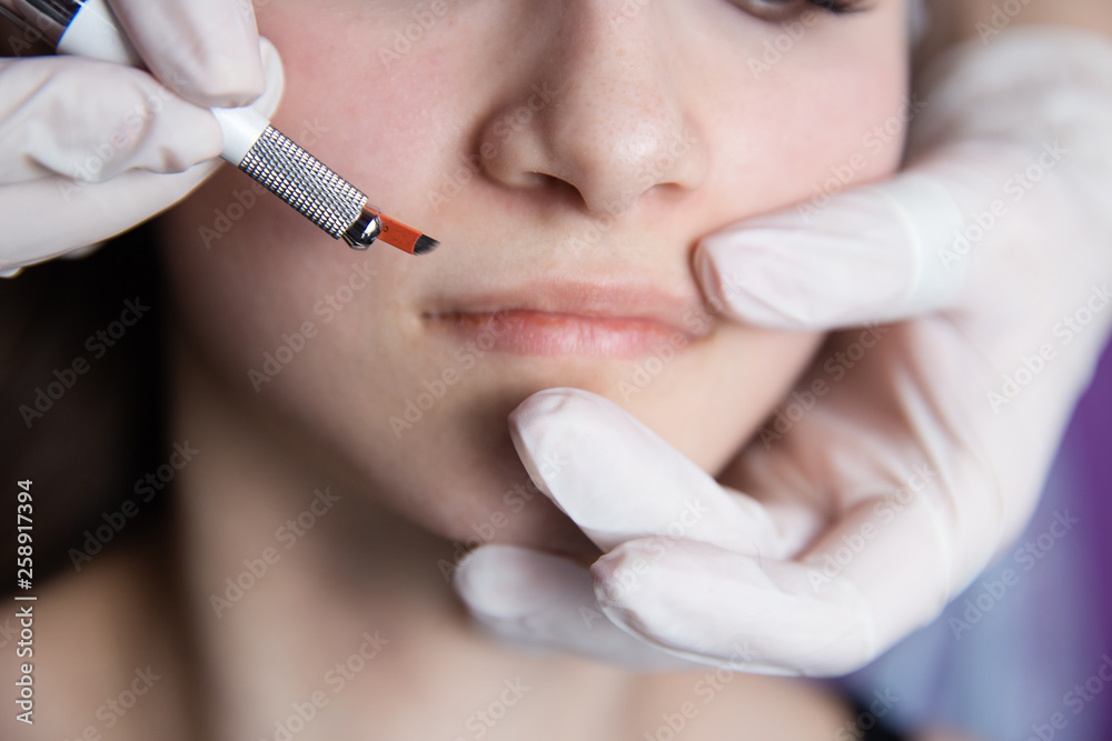 Microblading eyebrows workflow in a beauty salon Microblading eyebrows workflow in a beauty salon