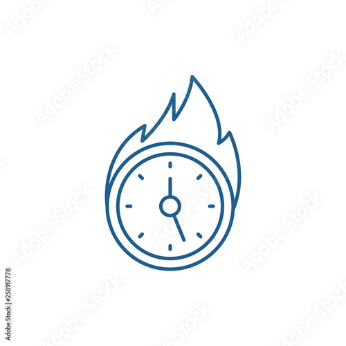 Lack of time line concept icon. Lack of time flat  vector website sign, outline symbol, illustration.