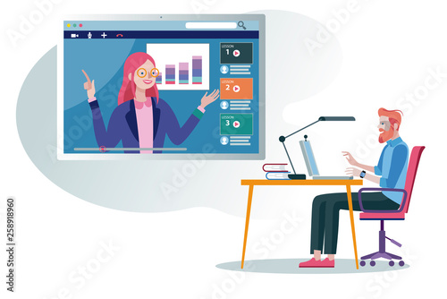 E-learning and Business man