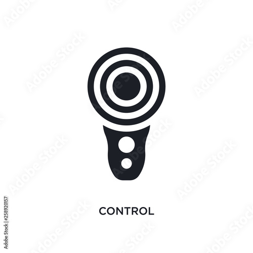 black control isolated vector icon. simple element illustration from augmented reality concept vector icons. control editable black logo symbol design on white background. can be use for web and