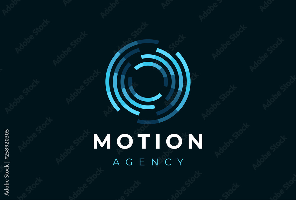 Abstract circle logo. Creative dynamic round logotype. Connection symbol.