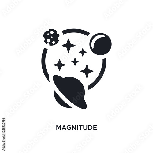 black magnitude isolated vector icon. simple element illustration from astronomy concept vector icons. magnitude editable black logo symbol design on white background. can be use for web and mobile