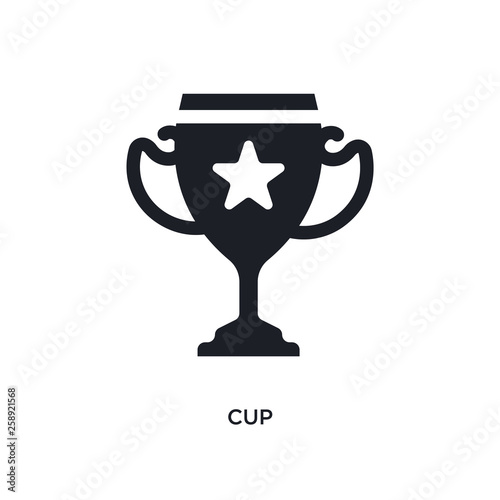 black cup isolated vector icon. simple element illustration from football concept vector icons. cup editable black logo symbol design on white background. can be use for web and mobile