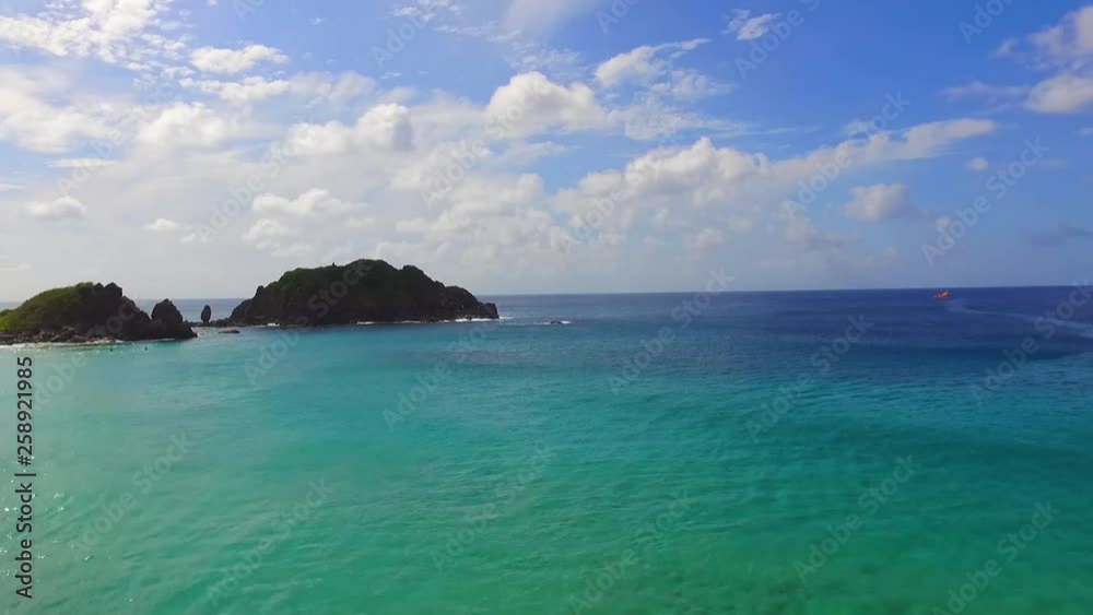 Drone fly at Fernando de Noronha island - Praia do Cachorro beach Drone fly at Fernando de Noronha island - Praia do Cachorro beach